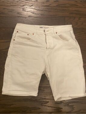 Zara Men White Denim Jean Shorts